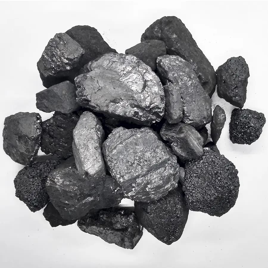 Sized metallurgical coke lumps with a bright fracture surface