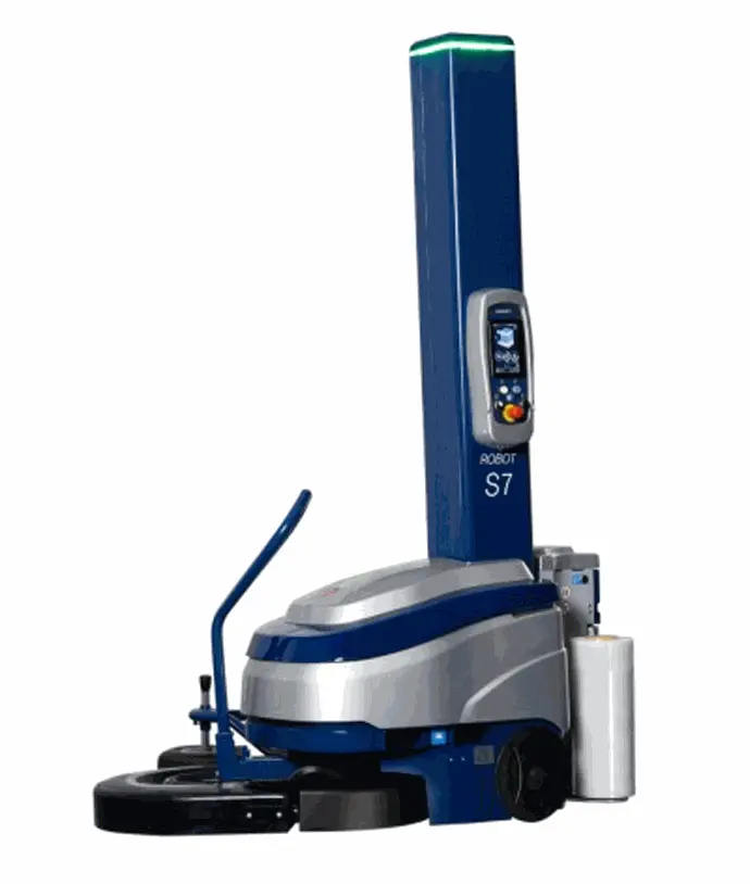 Automatic stretch wrapping machine, studio product photo
